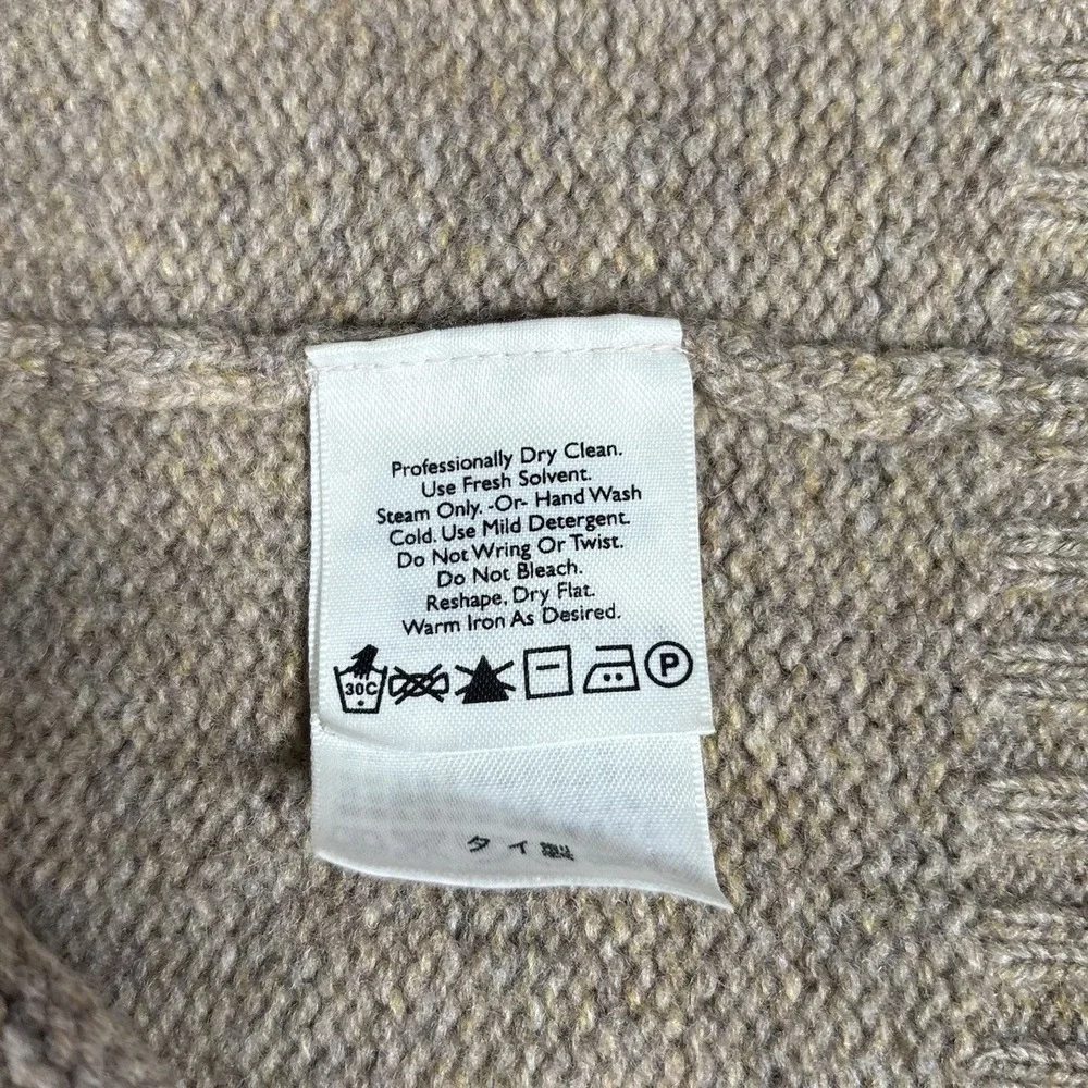 Eddie Bauer Sweater Mens L Crewneck Tan Beige Knit 100% Lambswool - Picture 5 of 8
